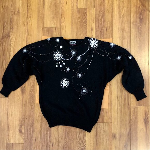 Black beaded pullover - Picture 1 of 6